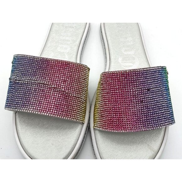 Juicy Couture Yippy Rainbow Rhinestones Glitter Pool Slides Ladies 11 - Picture 8 of 9